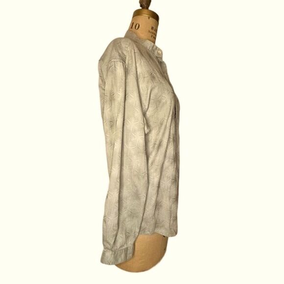 Pale Green Jhane Barnes Grandad or band Collar long sleeve shirt Size Small - Picture 3 of 11